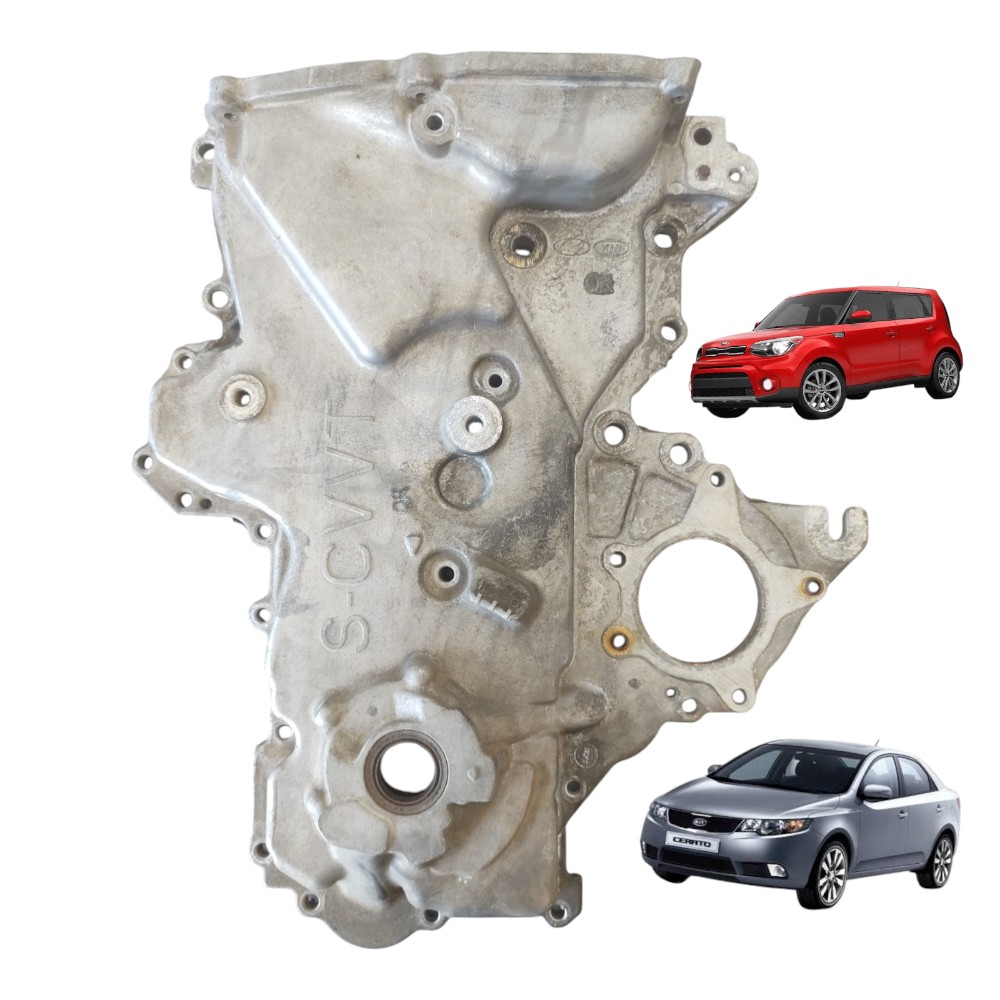 Tampa Capa Frontal Bomba Óleo Motor Kia Soul Cerato 1.6 16v. 1
