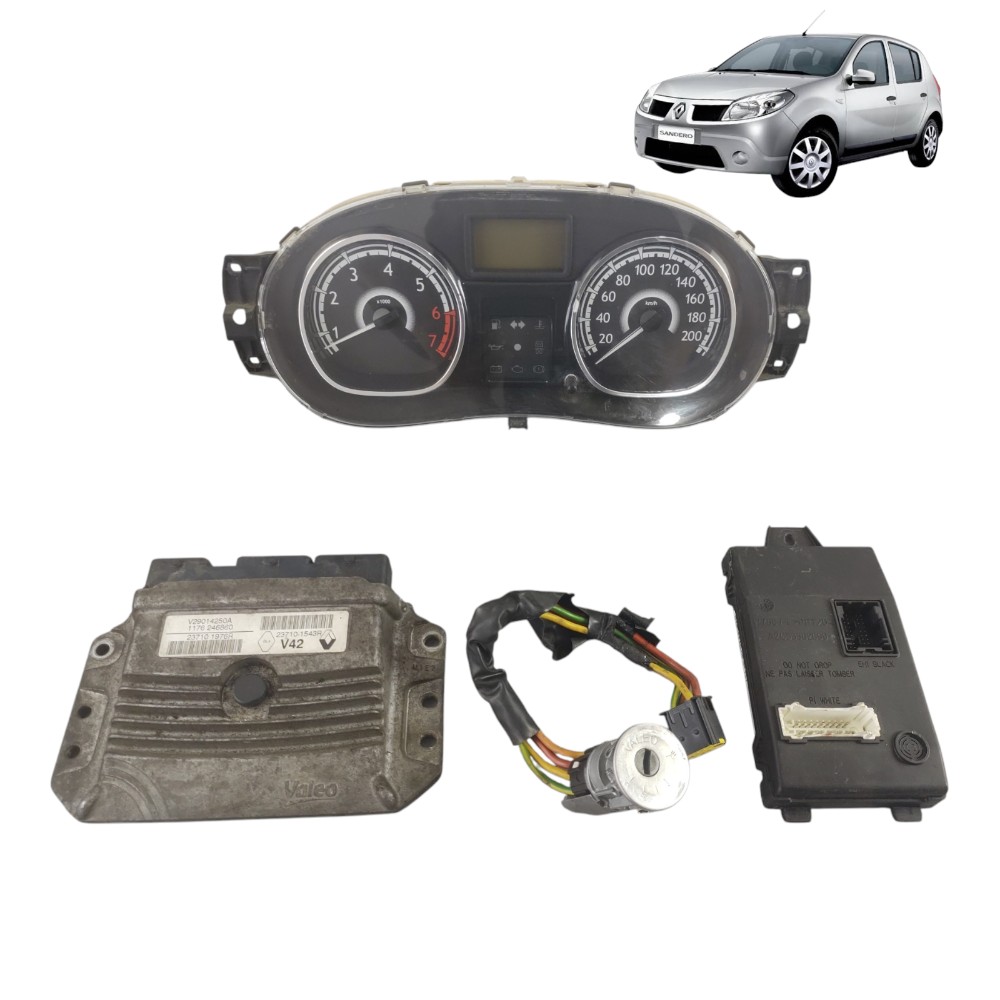 Kit Code Módulo Injeção Renault Sandero Logan 1.6 8v 07 À 14 1