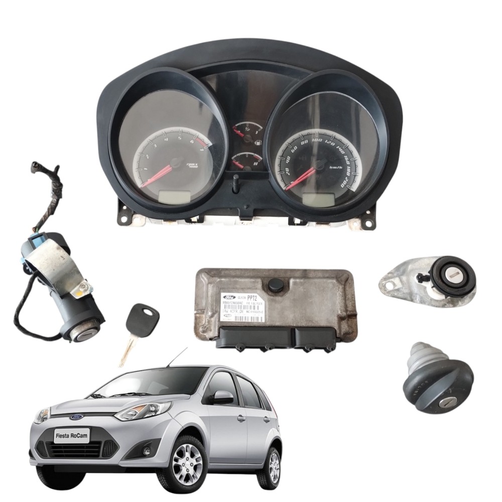 KIT CODE MÓDULO INJEÇÃO FORD FIESTA 1.6 8V ZETEC ROCAM FLEX.