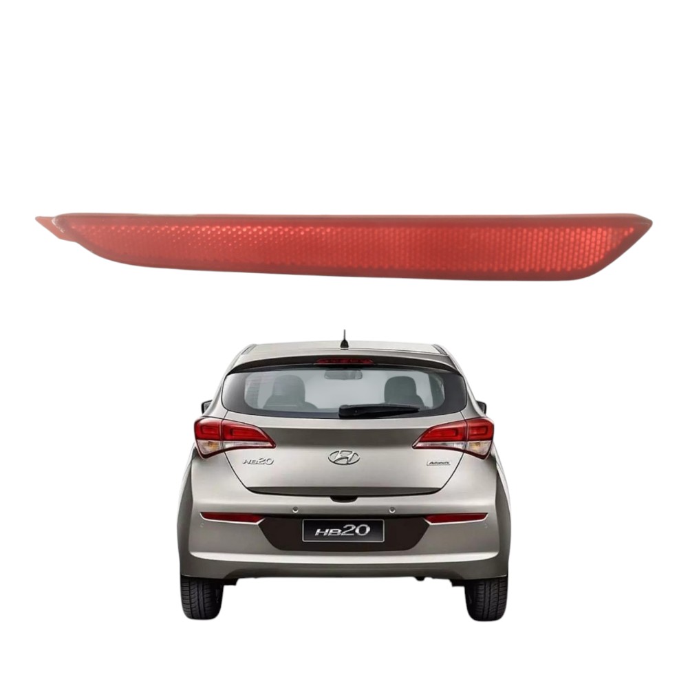 Refletor Tras Esq Olho Gato Parachoque Hyundai Hb20 12 À 19. Vermelha