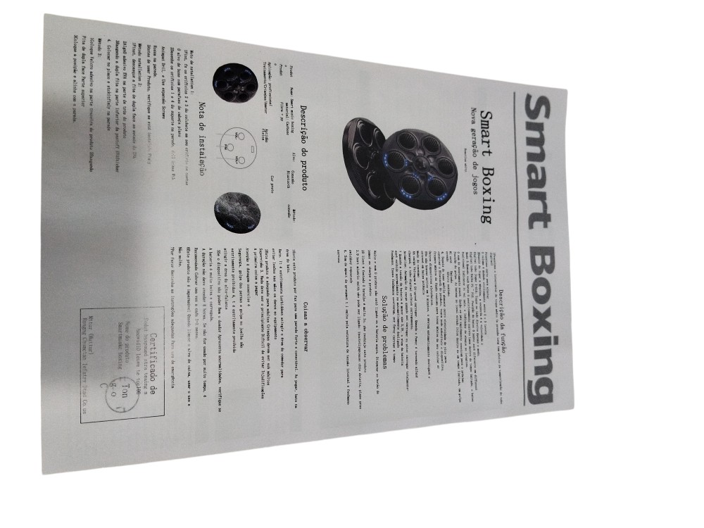 Máquina de Boxe Soco musicas bluetooth com led inteligente 5