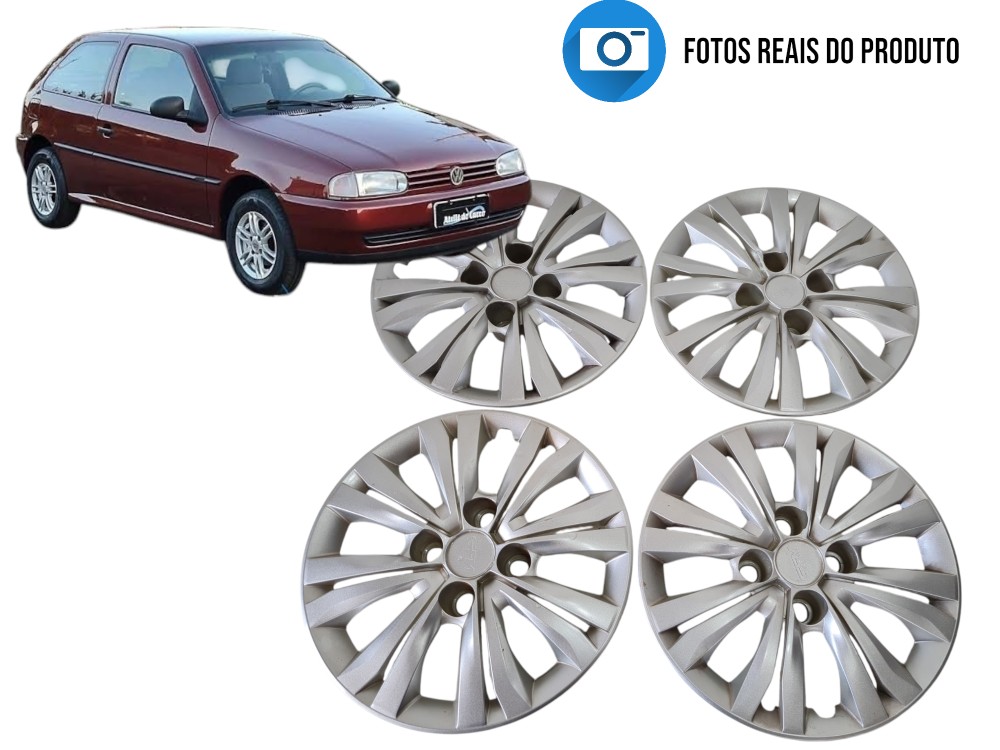 Kit 4 Calotas Aro 14 Vw Gol G2 1997 / Filé 1