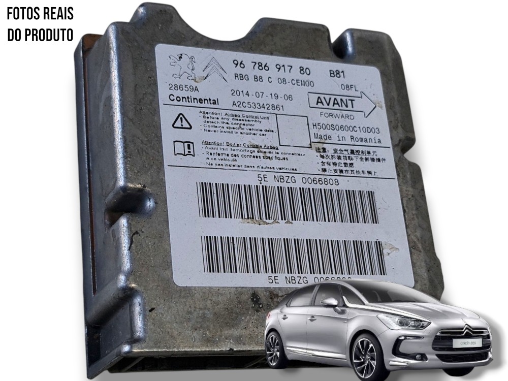 Módulo airbag Citroën DS5 2015 9678691780 não está acionado 1
