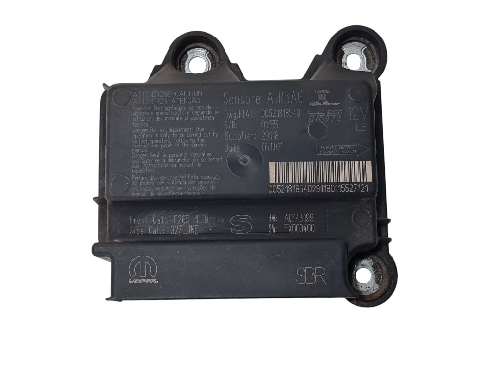 Modulo air bag da fiat fiorino working ano 2021 original