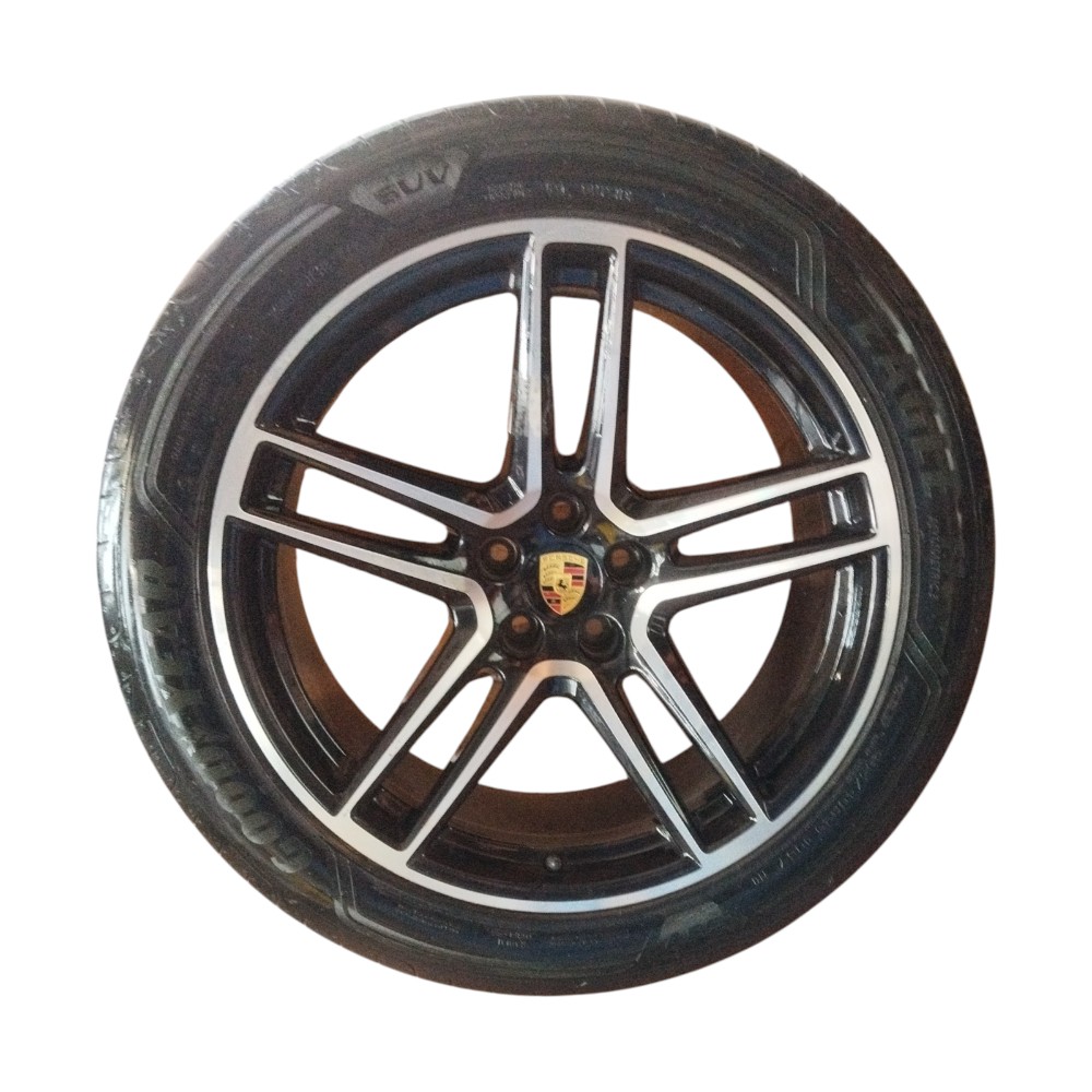 Roda Estrela Liga Leve Aro 20 Porsche Macan Original Detalhe Preto 3