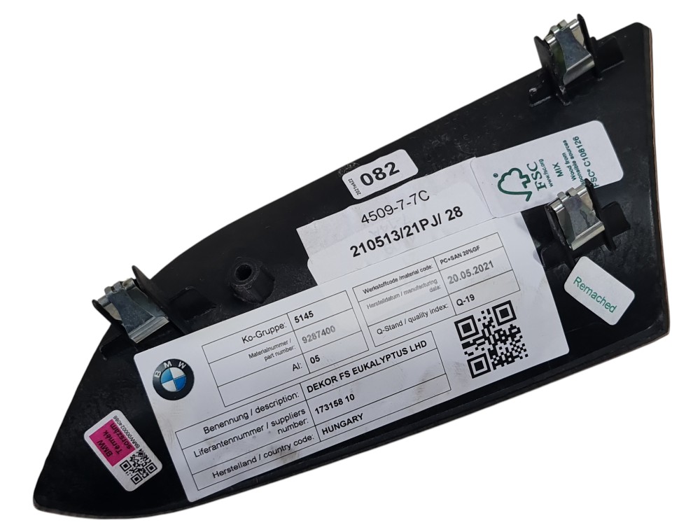 Acabamento Esquerdo Painel Bmw I3 2022 9287400 Original 7