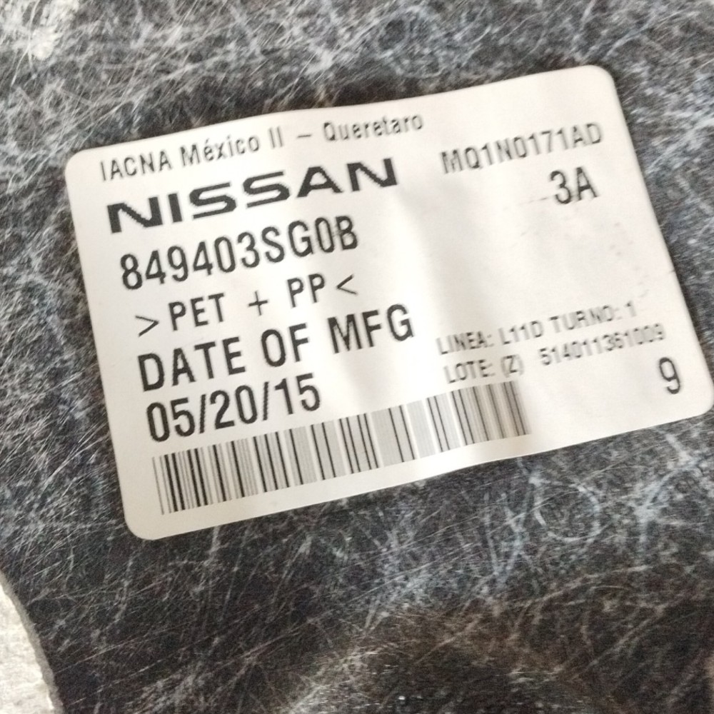 Forro Porta Malas Nissan Sentra 2016 Original Impecável 7