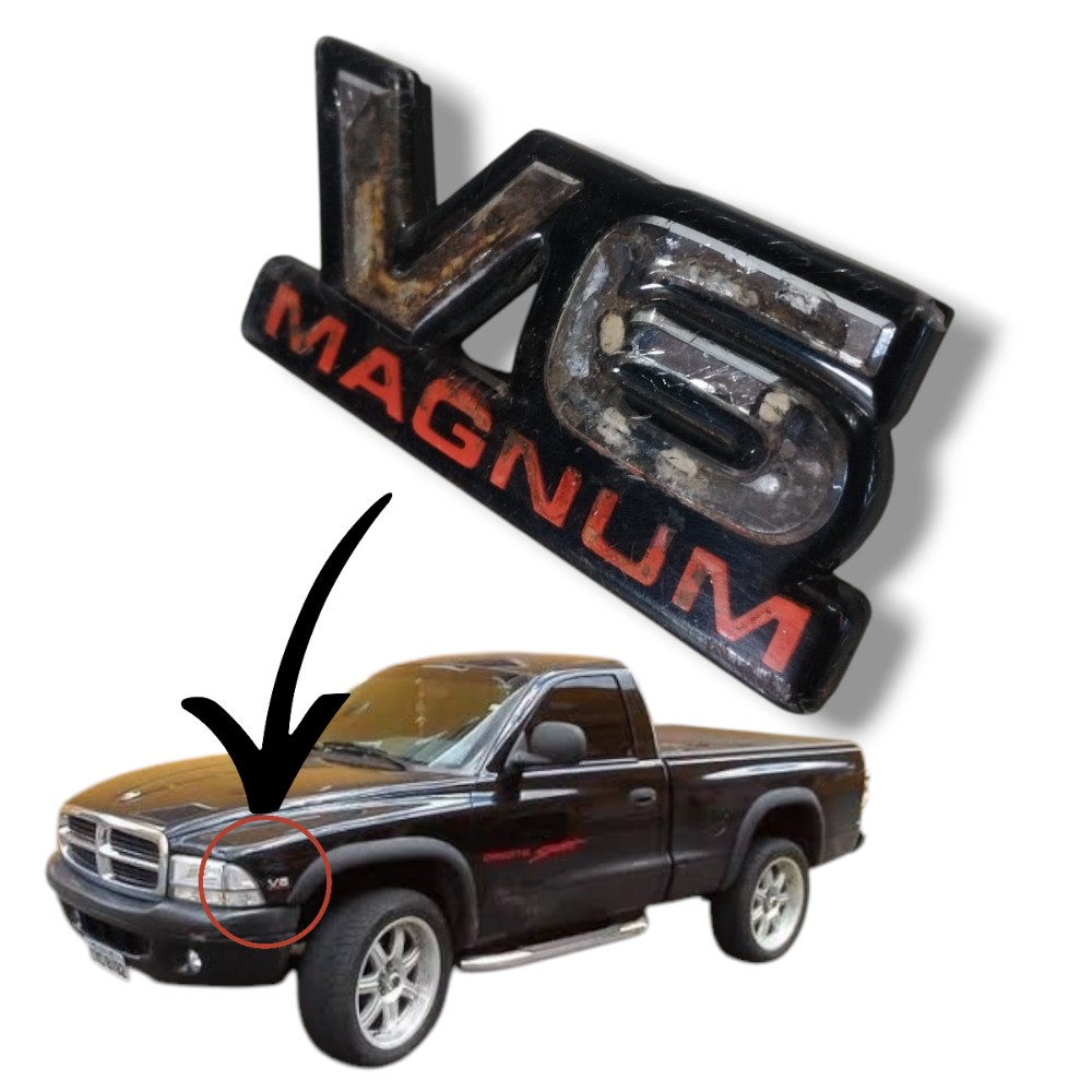 Emblema V6 Magnum Dodge Dakota 1998 1999 Original Detalhe 1