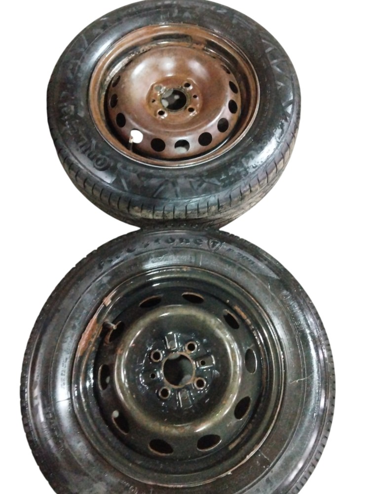 Jogo De 5 Rodas Ferro Aro 14 Com Pneus 175/70 Com Detalhes