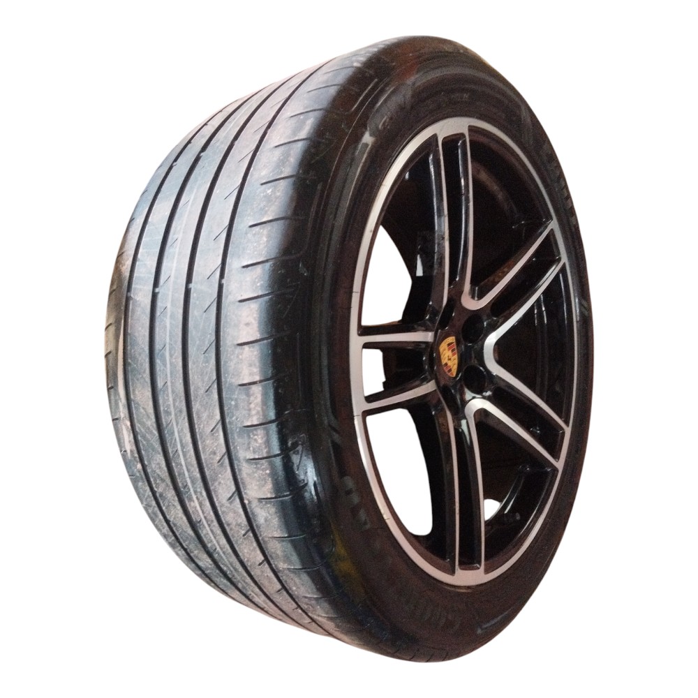 Roda Estrela Liga Leve Aro 20 Porsche Macan Original Detalhe Preto 4