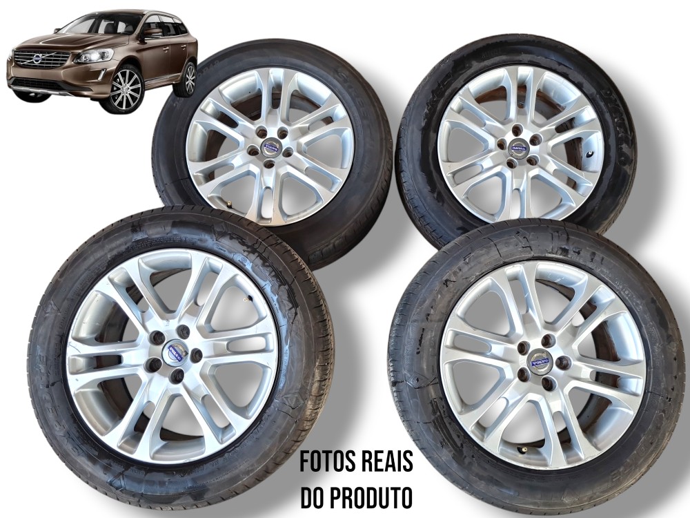 Jogo De Rodas C Pneu Volvo Xc60 2015 235/60r18 Pneus Bons 1
