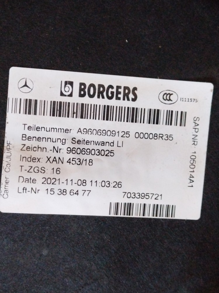 Forro Lateral Esquerdo Mercedes Actros2651 2022 A9606909125 7