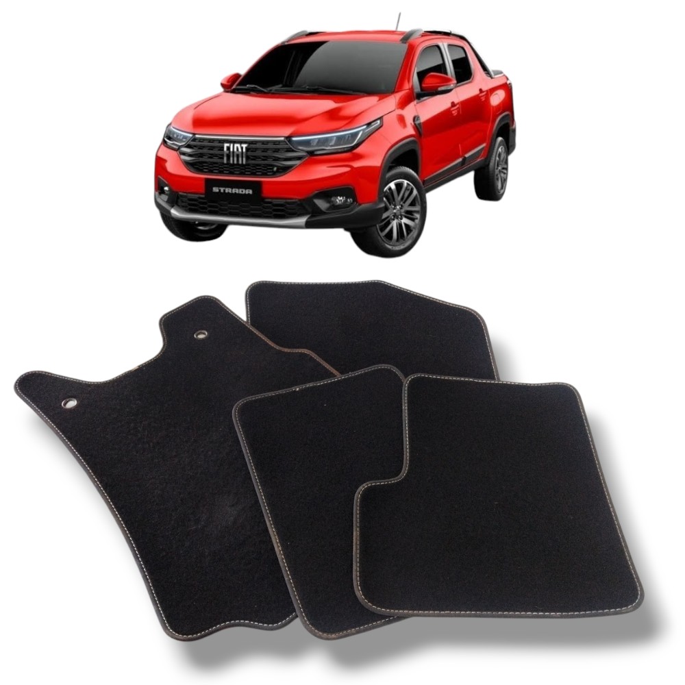 Jogo Tapetes Original Fiat Strada Cab Dupla Aut 2023  Preto 1