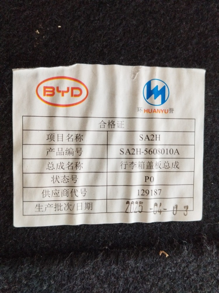 Forro Tampa Porta Malas Estepe Byd Song Pro2025 SA2H5608010A 6