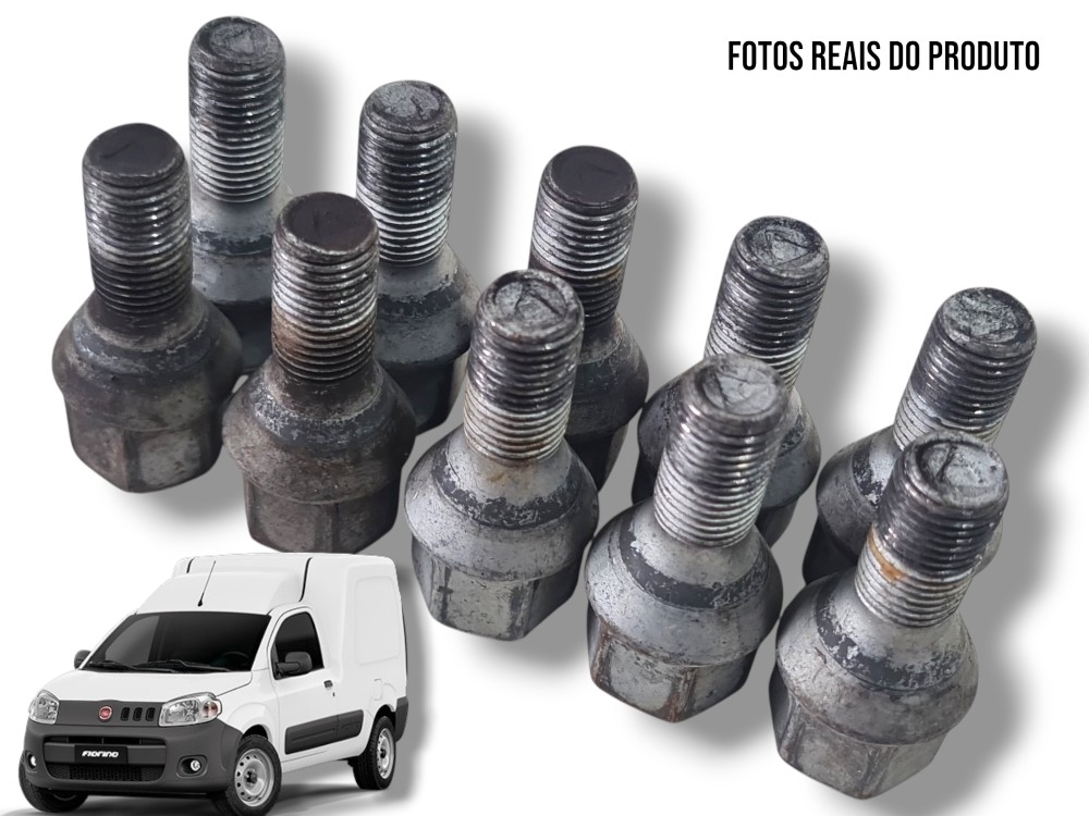 Jogo 10x Parafusos Porca De Roda Fiorino Mobi Strada 2021