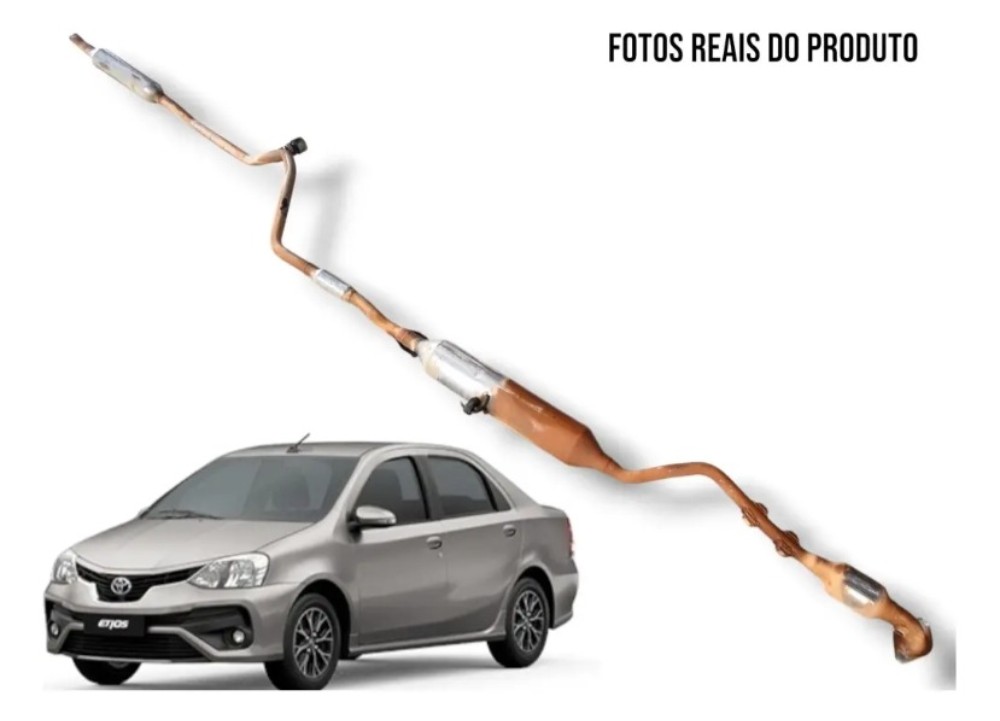 Escapamento completo toyota etios sedan 2018 cortado
