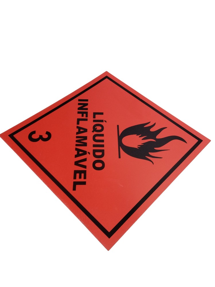 Placa simbolização liguido inflamável numero 3 2