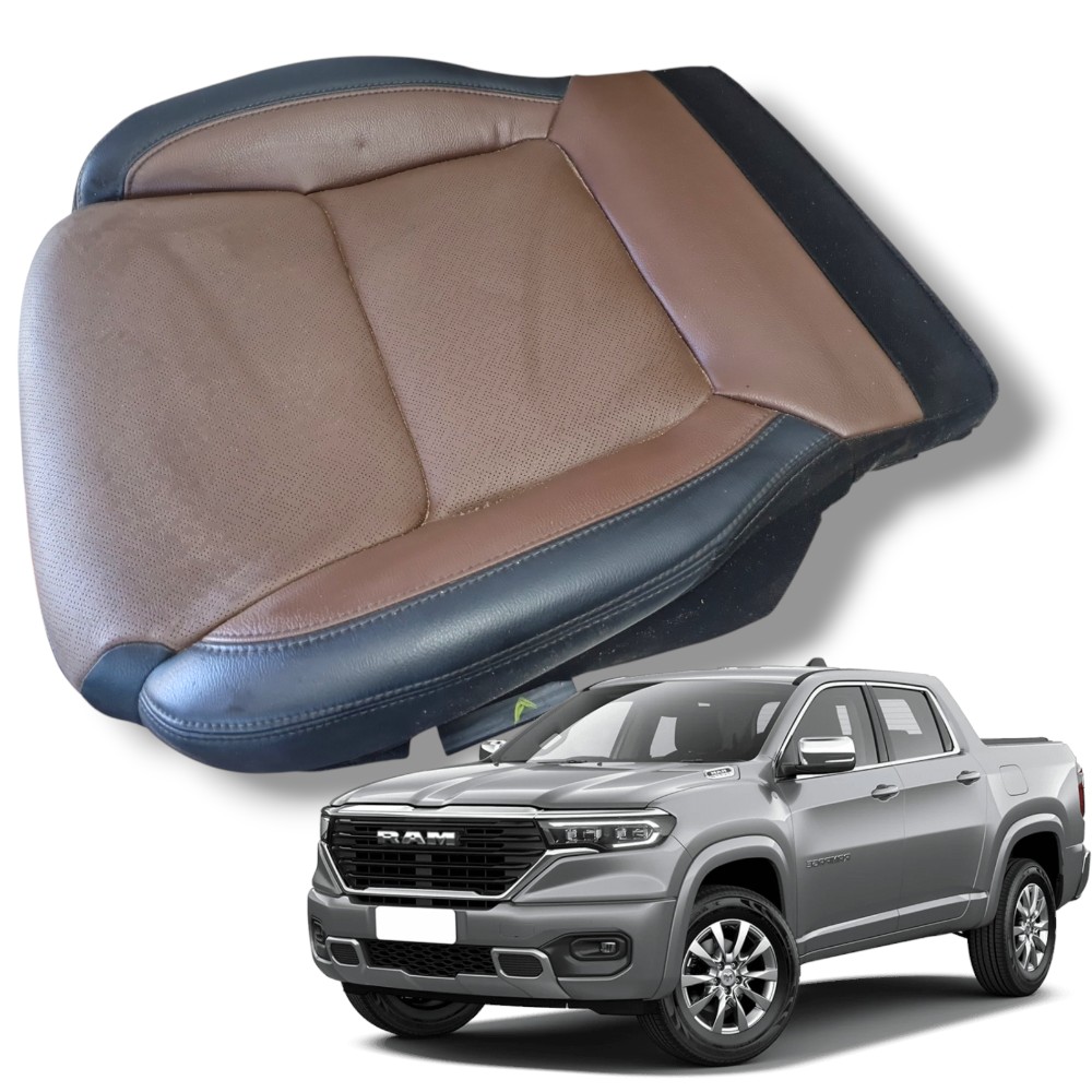 Assento Banco Motorista Ram Rampage Laramie 2023 Original Marrom E Preto 1