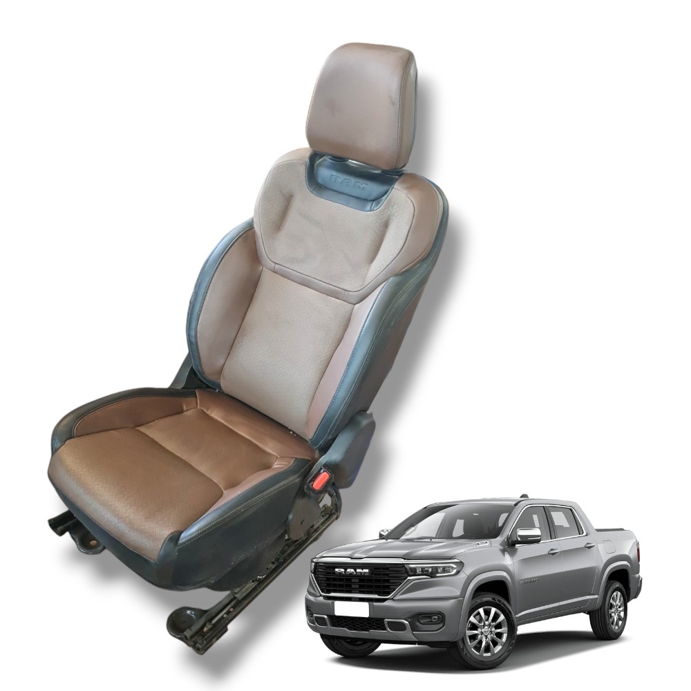 Banco Dianteiro Passageiro Ram Rampage Laramie 2023 Original Marrom E Preto 1