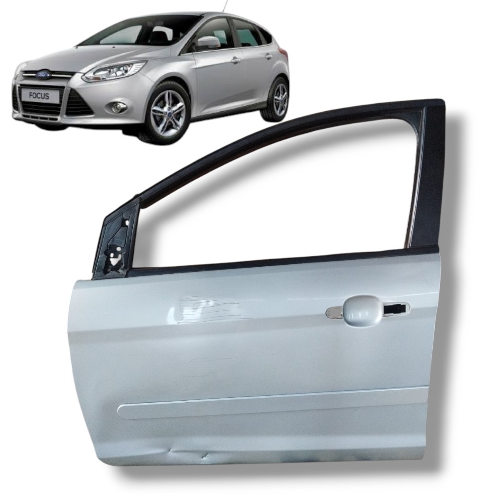 Porta Dianteira Esquerda Ford Focus Hc 2013 Original Detalhe Dianteira Motorista Prata 1
