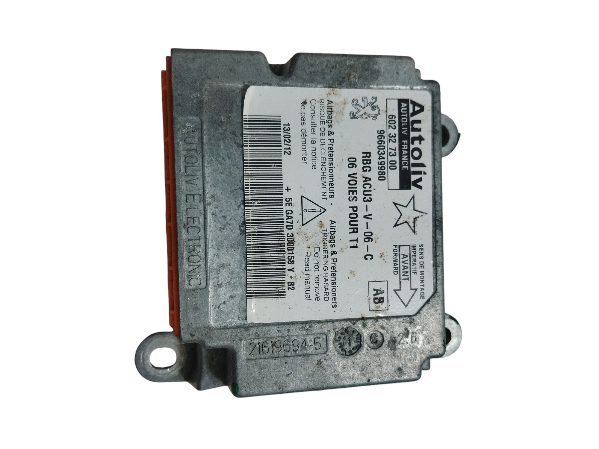 Módulo airbag deflagrado peugeot 206 207 2005 a 2005 5