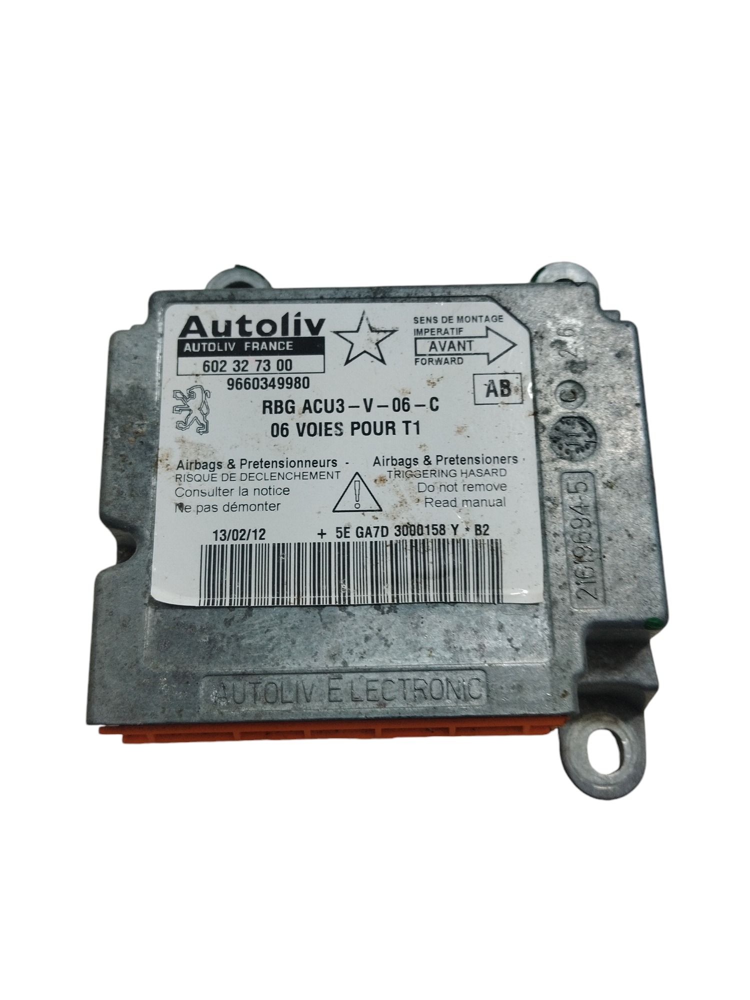 Módulo airbag deflagrado peugeot 206 207 2005 a 2005 1
