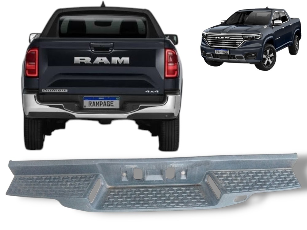Soleira Traseira Caçamba Ram Rampage Laramie 2024 Detalhes Preto 1