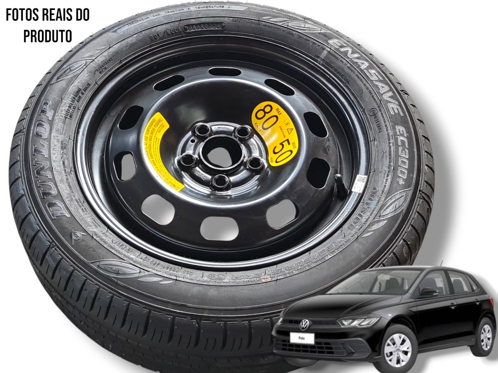 Estepe Roda 185/60r15 Aro 15 Dunlop 0 Km Original Enasave