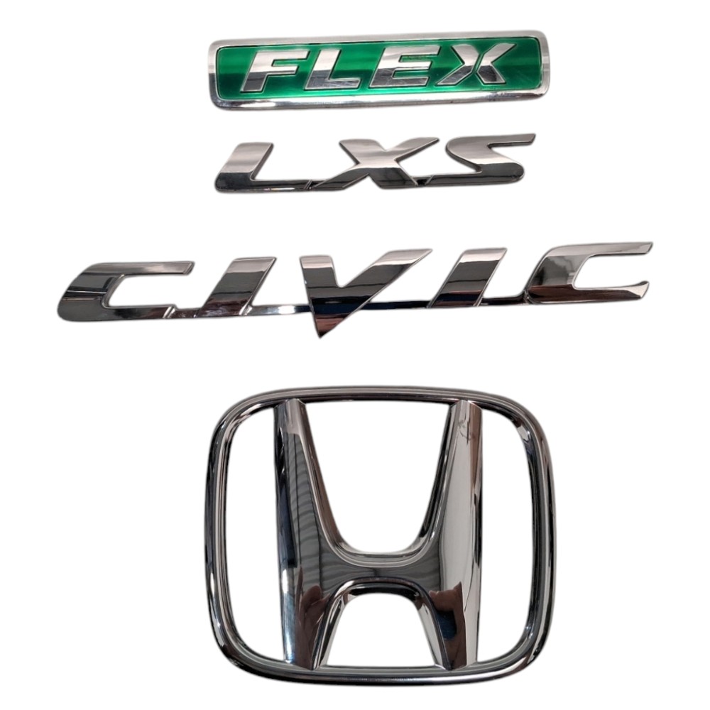 Emblemas Letreiro Tampa Traseira Honda New Civic Lxs Flex