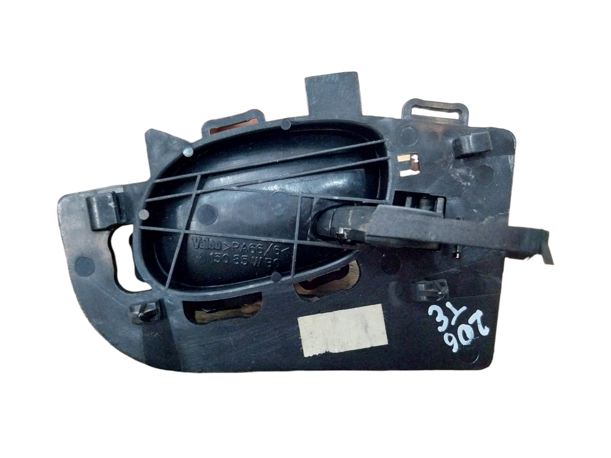 Maçaneta Interna Traseira Esquerda Peugeot 206 207 99 A 2011 Preto Traseira 3
