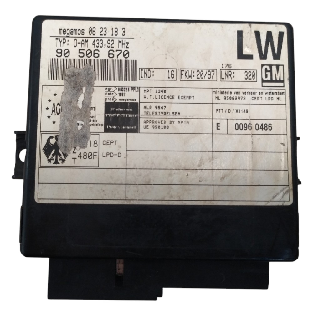 Módulo Conforto Alarme Astra Zafira Vectra 97 2011 90506670 2