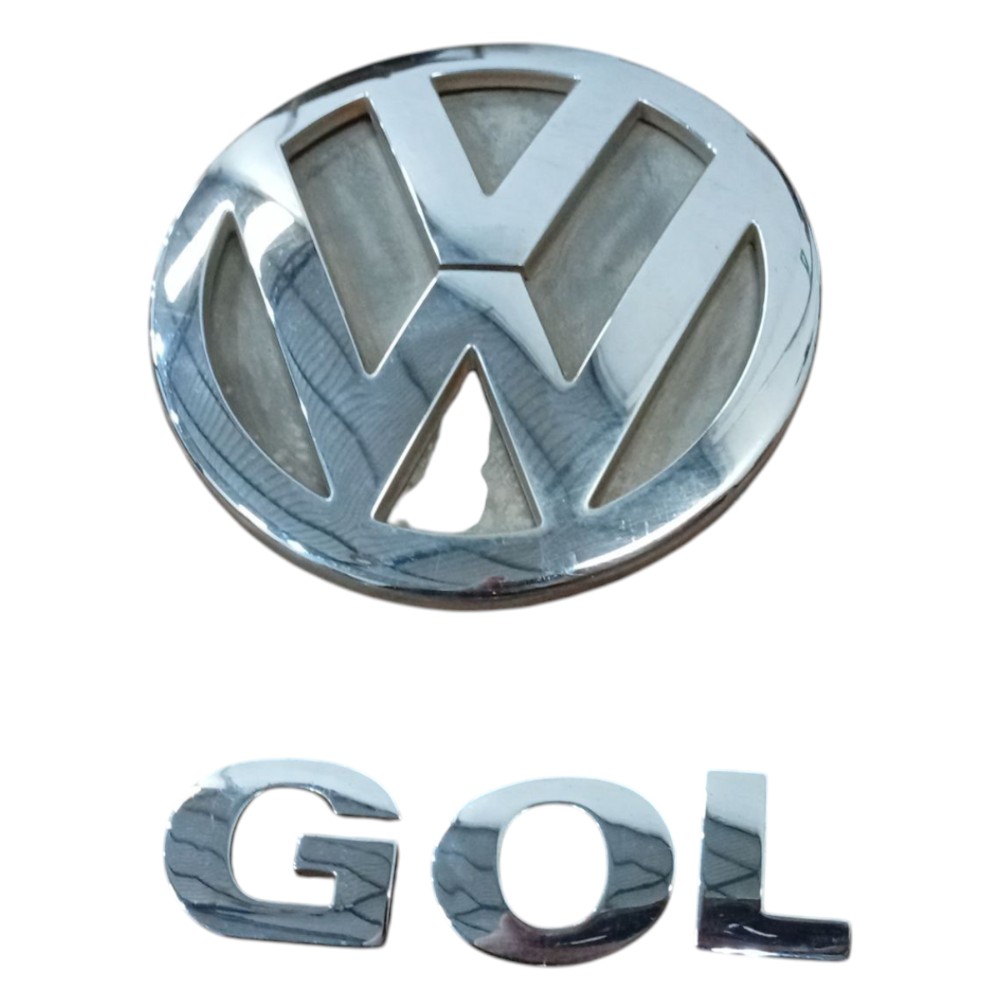 Emblema Grade Frontal Letreiro Traseiro Gol G4 2005 A 2008 Cromado 2
