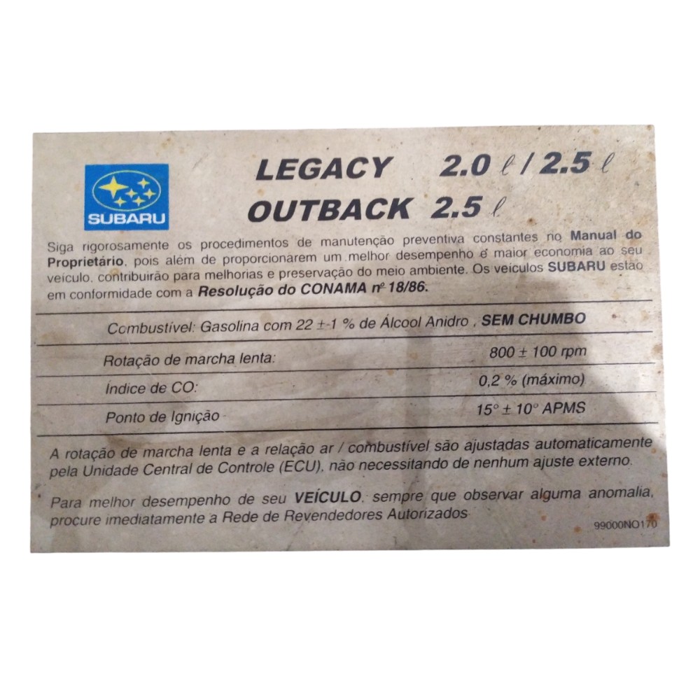 Capô Subaru Legacy 1994 1995 1996 1997 1998 1999 Original 5