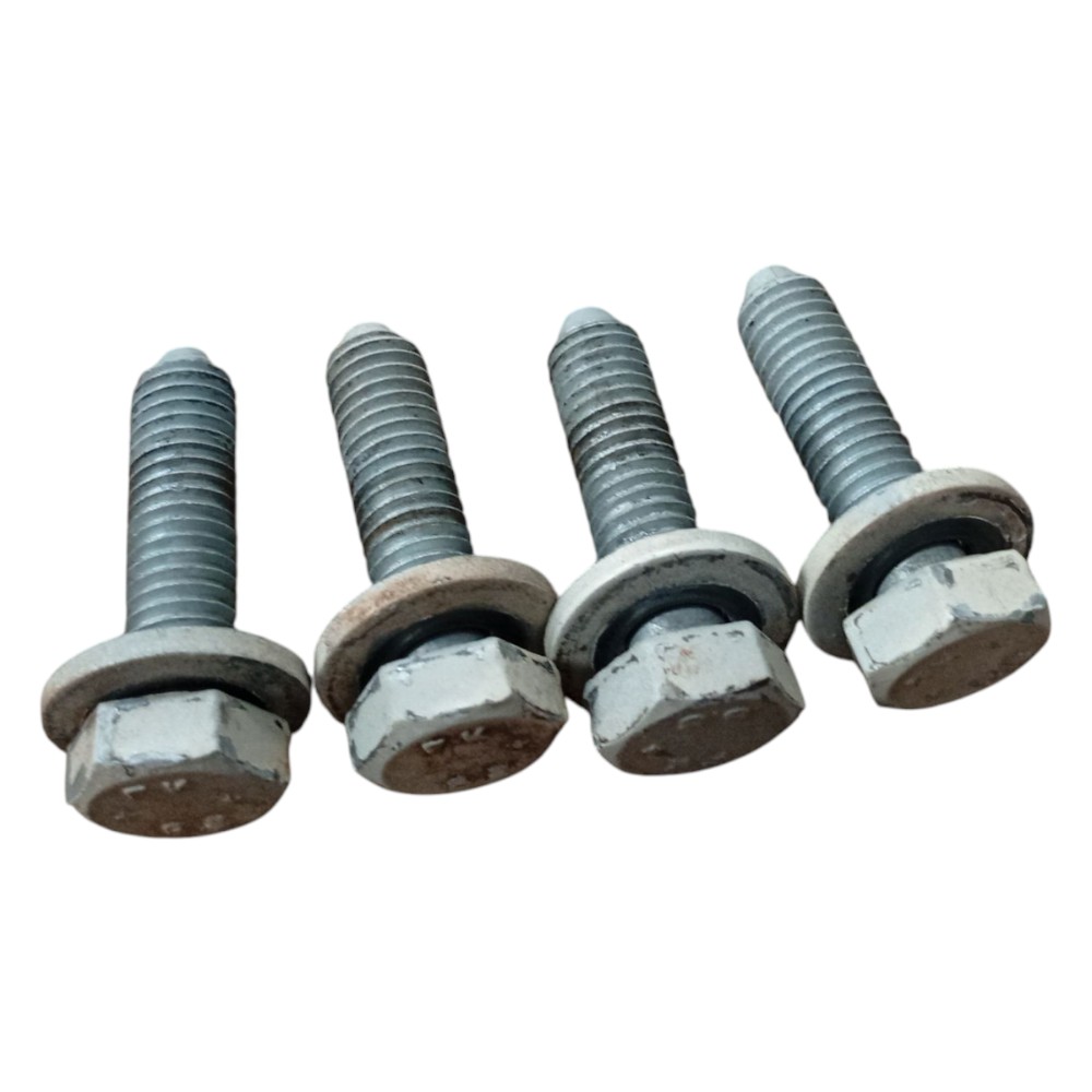 Kit 4 Parafusos Dobradiça Porta Peugeot 206 2001 2002 A 2008 Prata