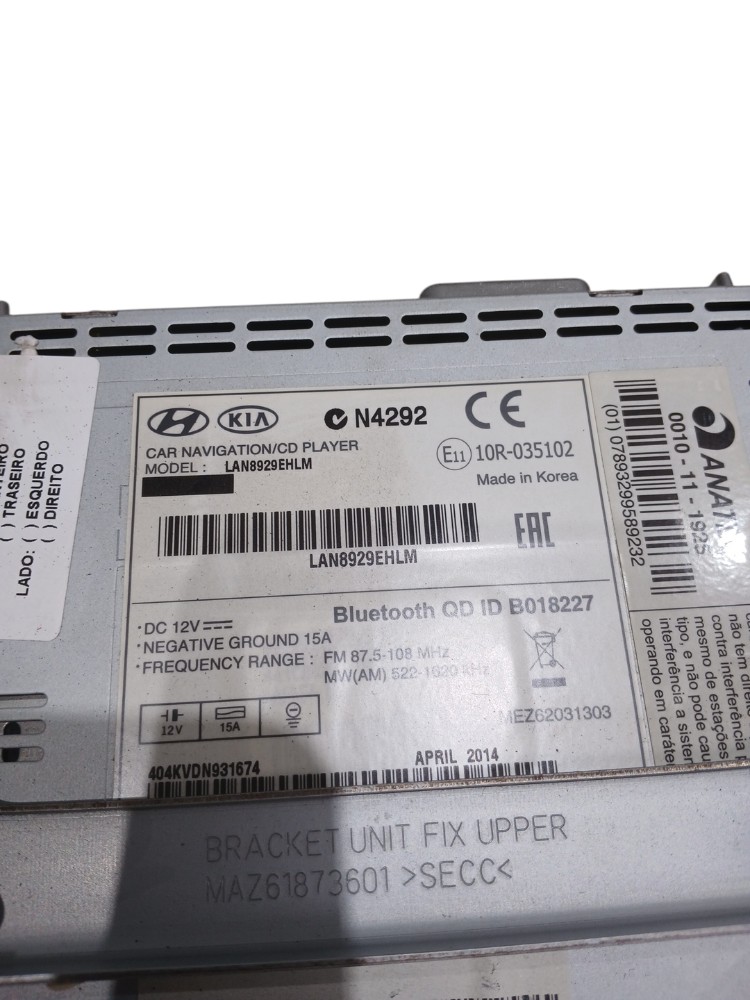 Rádio Som Tela Central Multimidia Hyundai Ix35 2015 2016 Preto 6