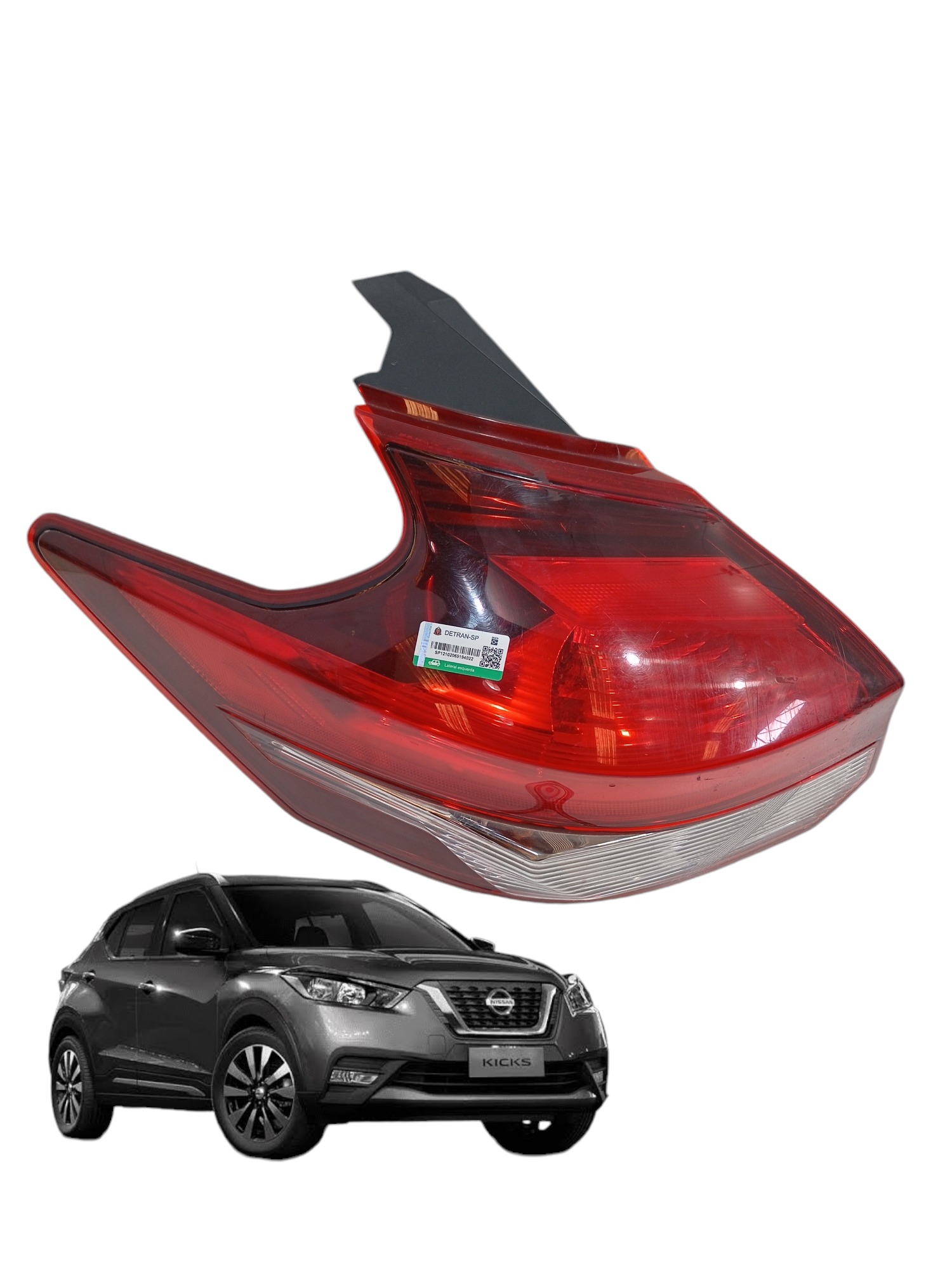 Lanterna Lateral Traseira Esquerda Nissan Kicks 2018 2019 Esquerdo/motorista Vermelha