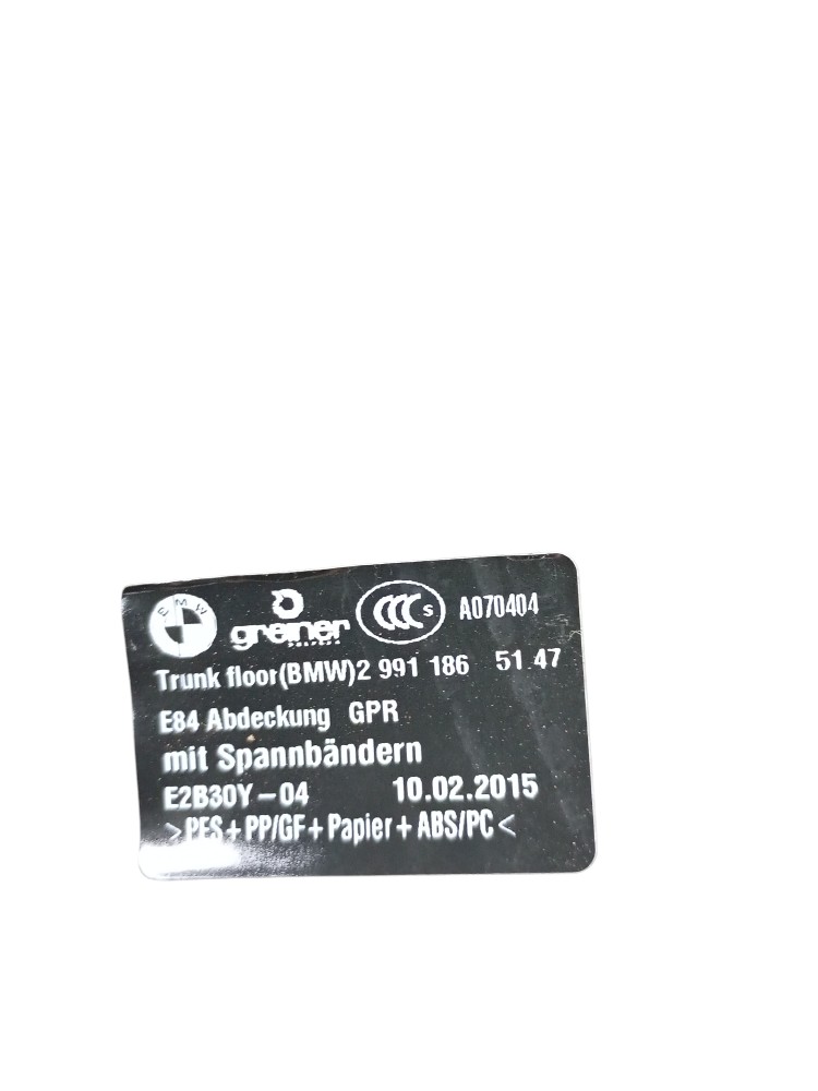 Tampão Assoalho Porta Malas Bmw X1 2.0 E84 2013 2015 2991186 2