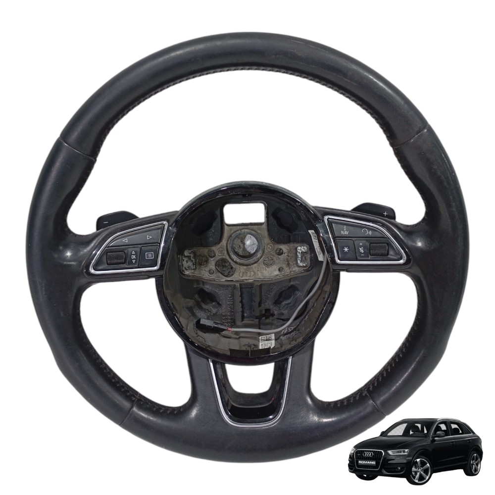Volante Direção Com Comandos Audi Q3 2.0 Turbo 2014 2015 Preto