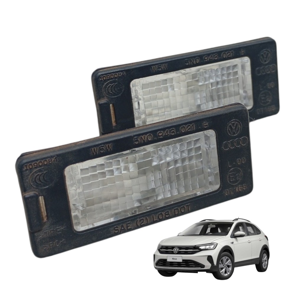Par Lanterna Luz Placa Traseira Vw Nivus Virtus Polo 2021