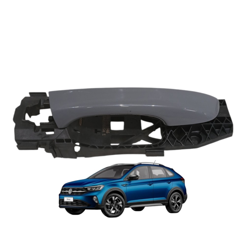 Maçaneta Externa Porta Traseira Direita Vw Nivus 1.0 T 2022 Cinza Traseira 1