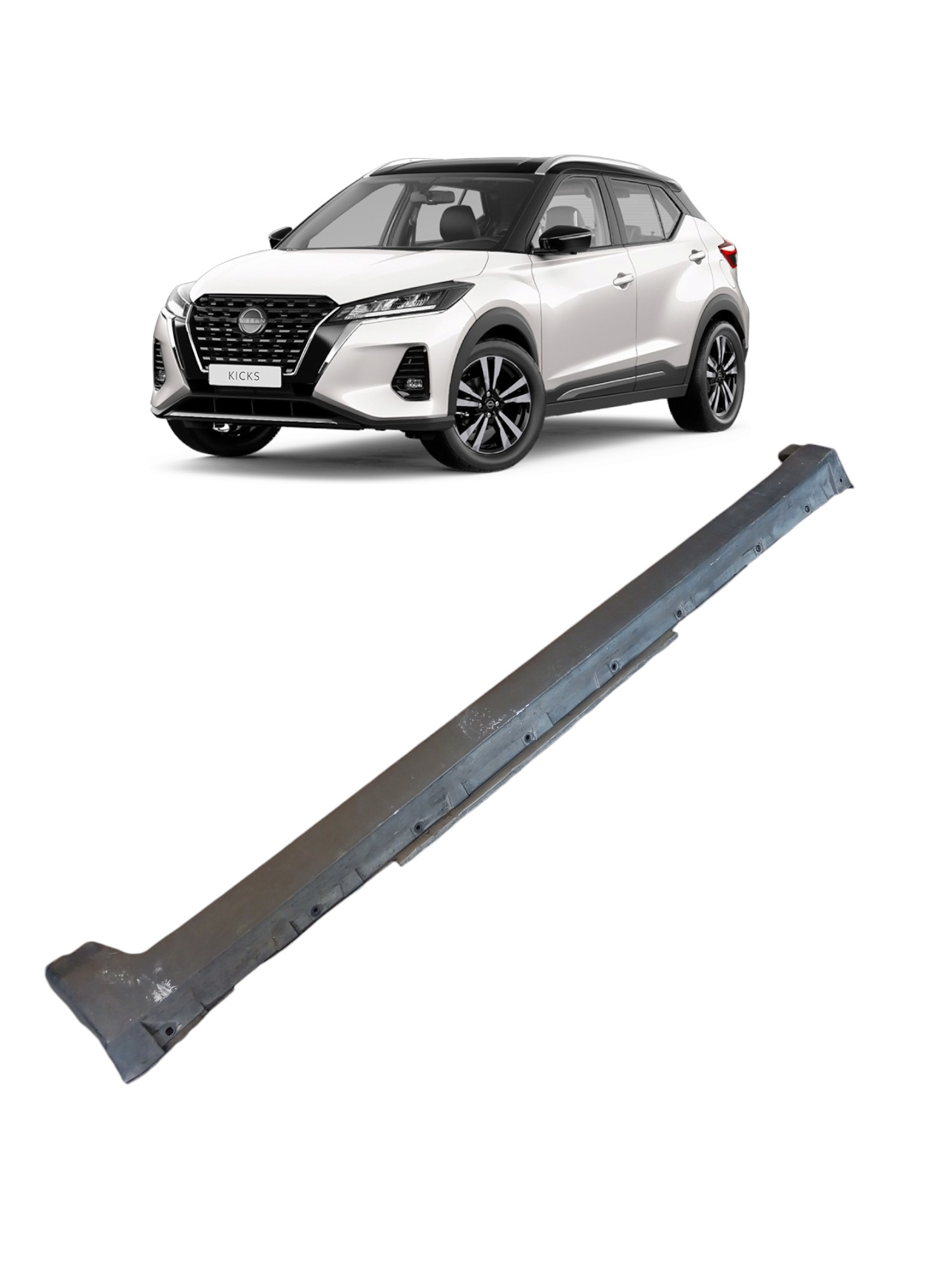 Spoiler Lateral Lado Esquerdo Kicks 2020 Cod 768515ra0a Preto
