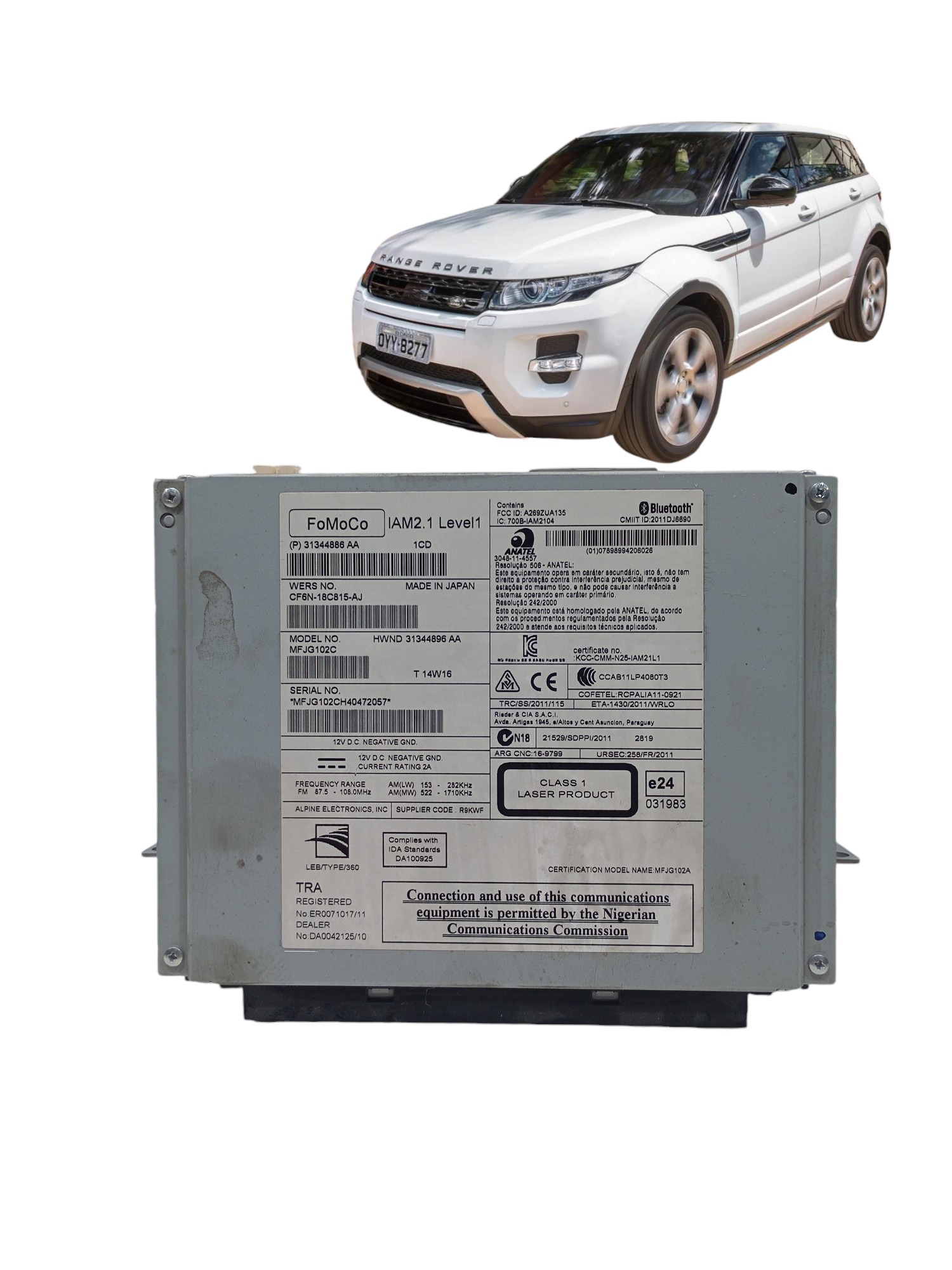 Radio Cd Player  Evoque 2015 Cod 31344896