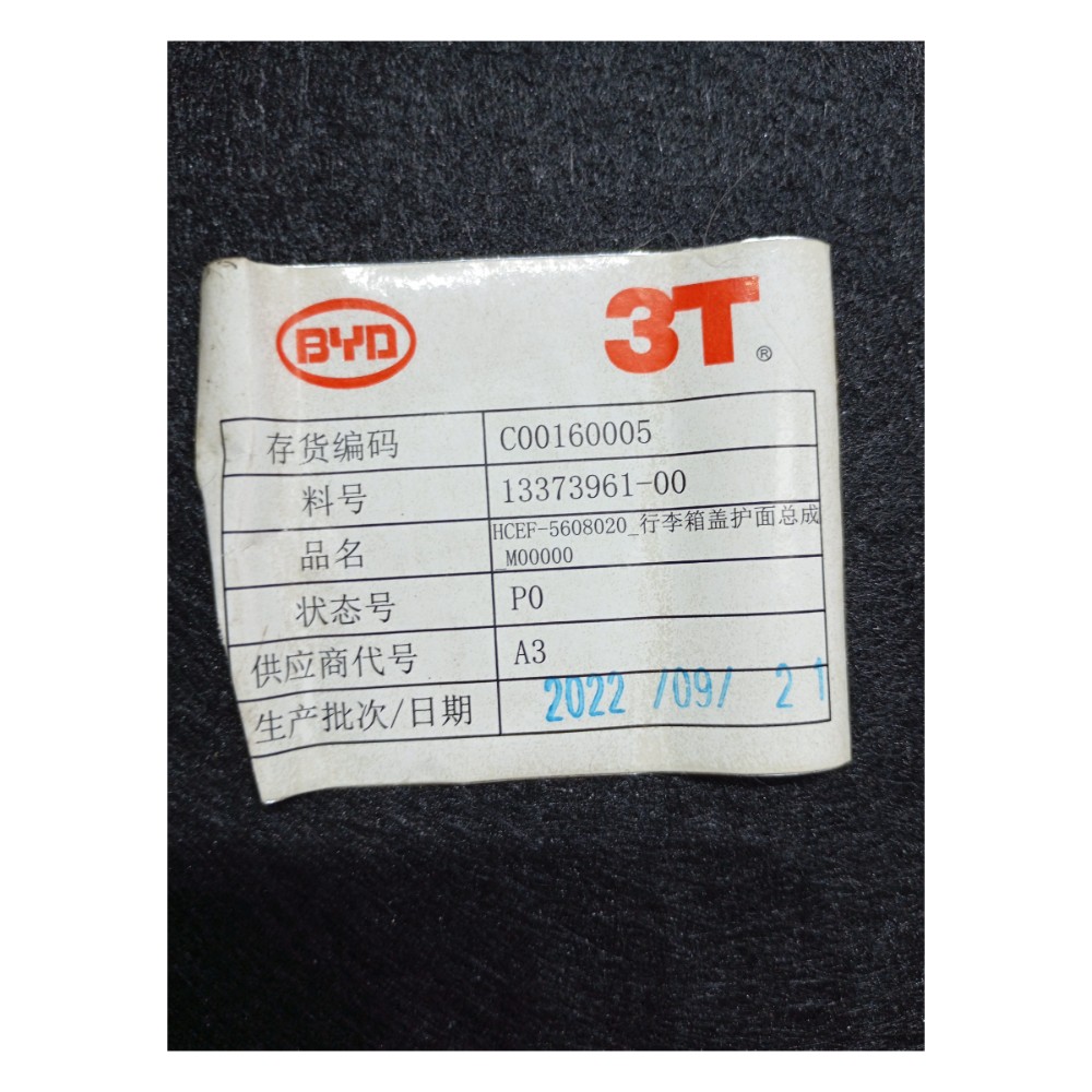 Forro Tampa Porta Malas Byd Han Awd Gs 680ev 2022 2023 2