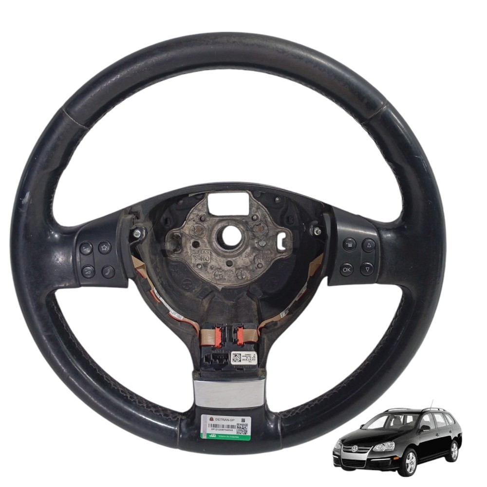 Volante Direção Com Comandos Vw Jetta Variant 2.5 2008 2010 Preto