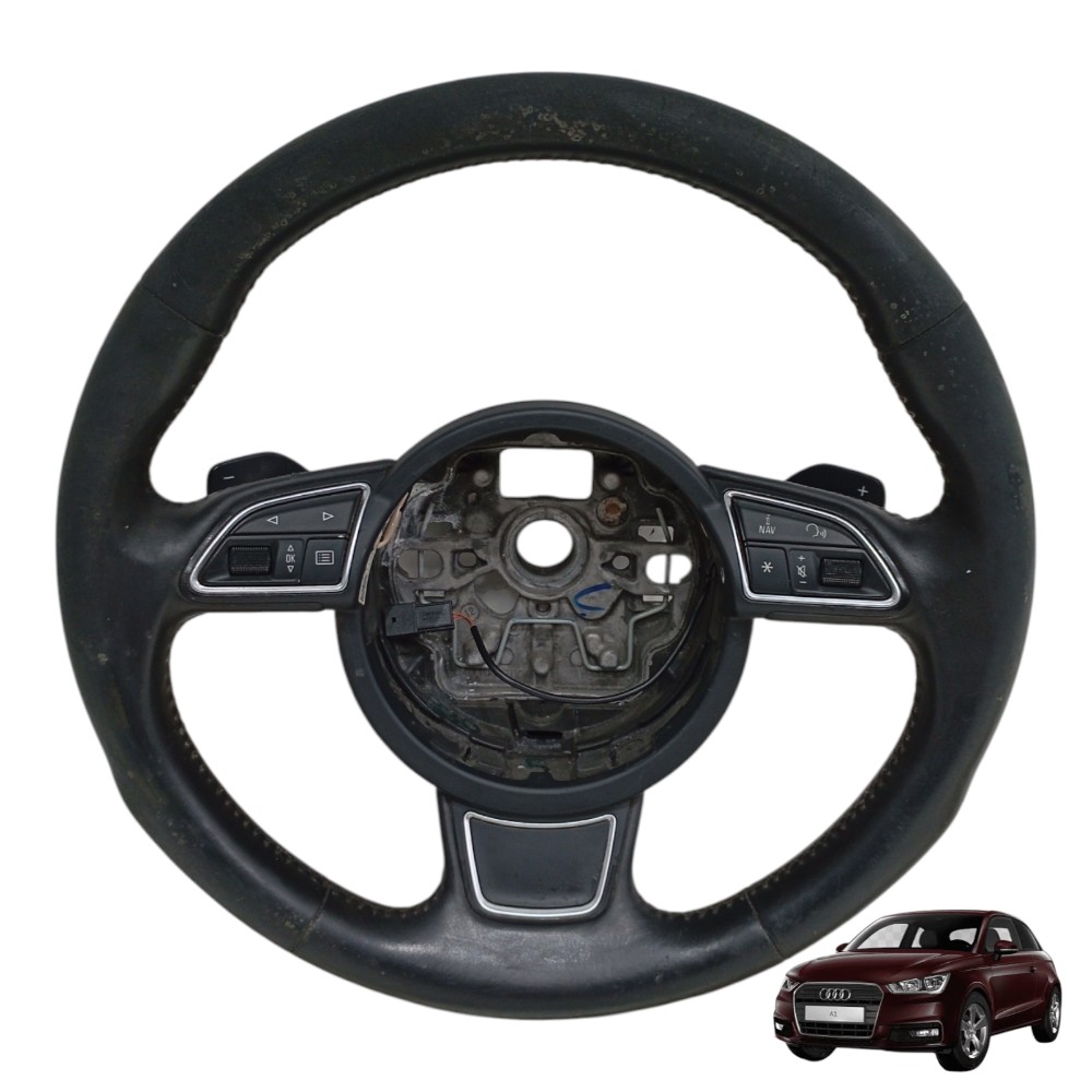 Volante Direção Com Comandos Audi A1 1.4 Tfsi 2012 2013 2014 Preto