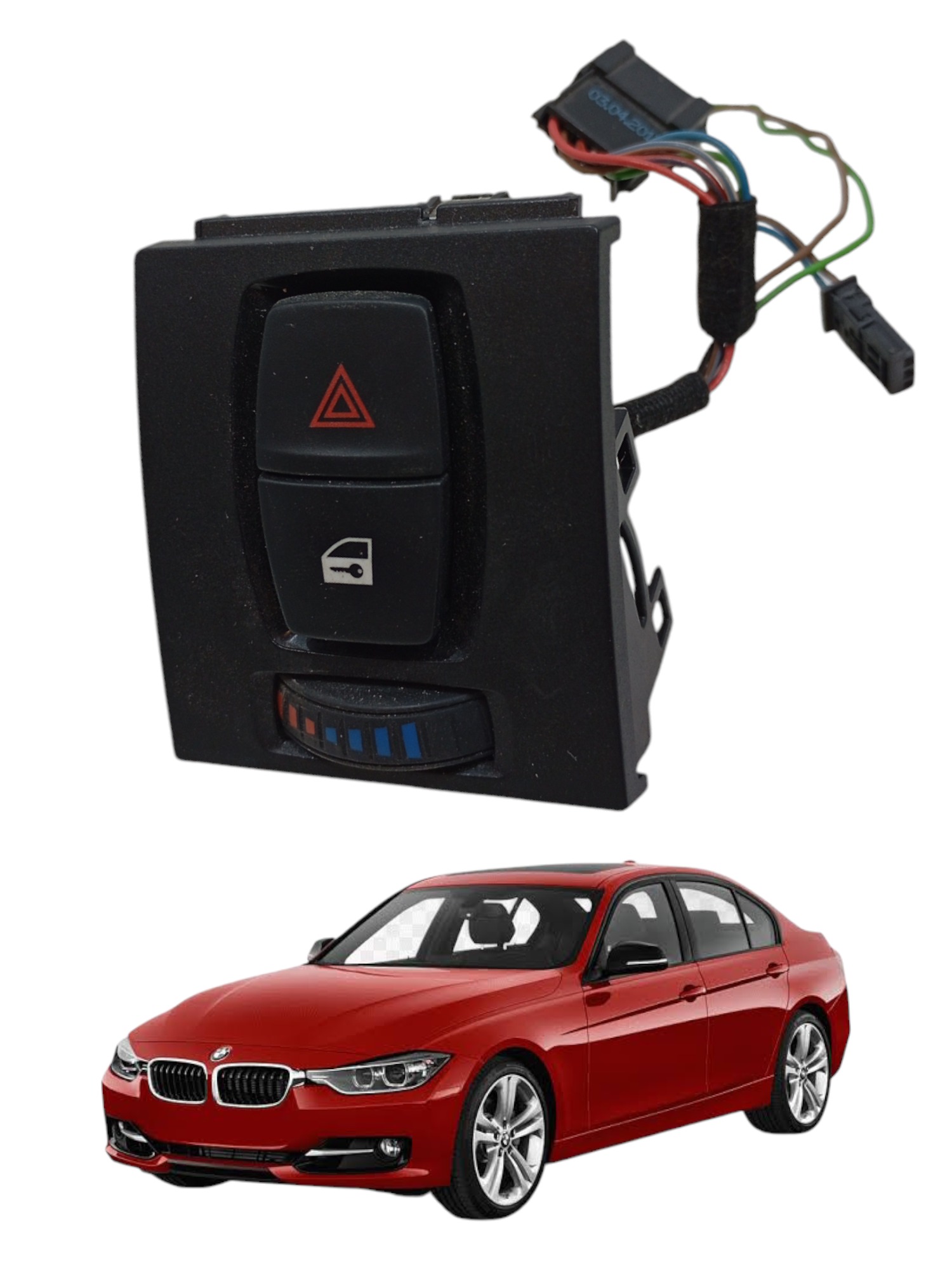 Botão Pisca Alerta E Trava Porta Bmw 320i 2.0 2013 2014 2015 Preto