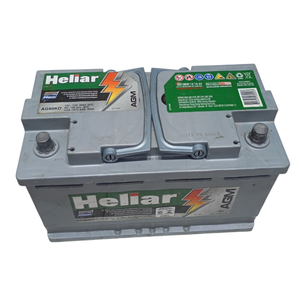 Bateria Start Stop 80ah Heliar Agm 2