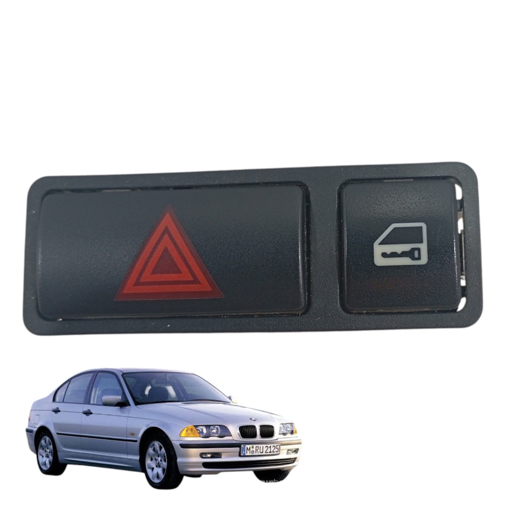 Botão Pisca Alerta E Trava Porta Bmw 328i 2.8 E46 2000 2001 Preto