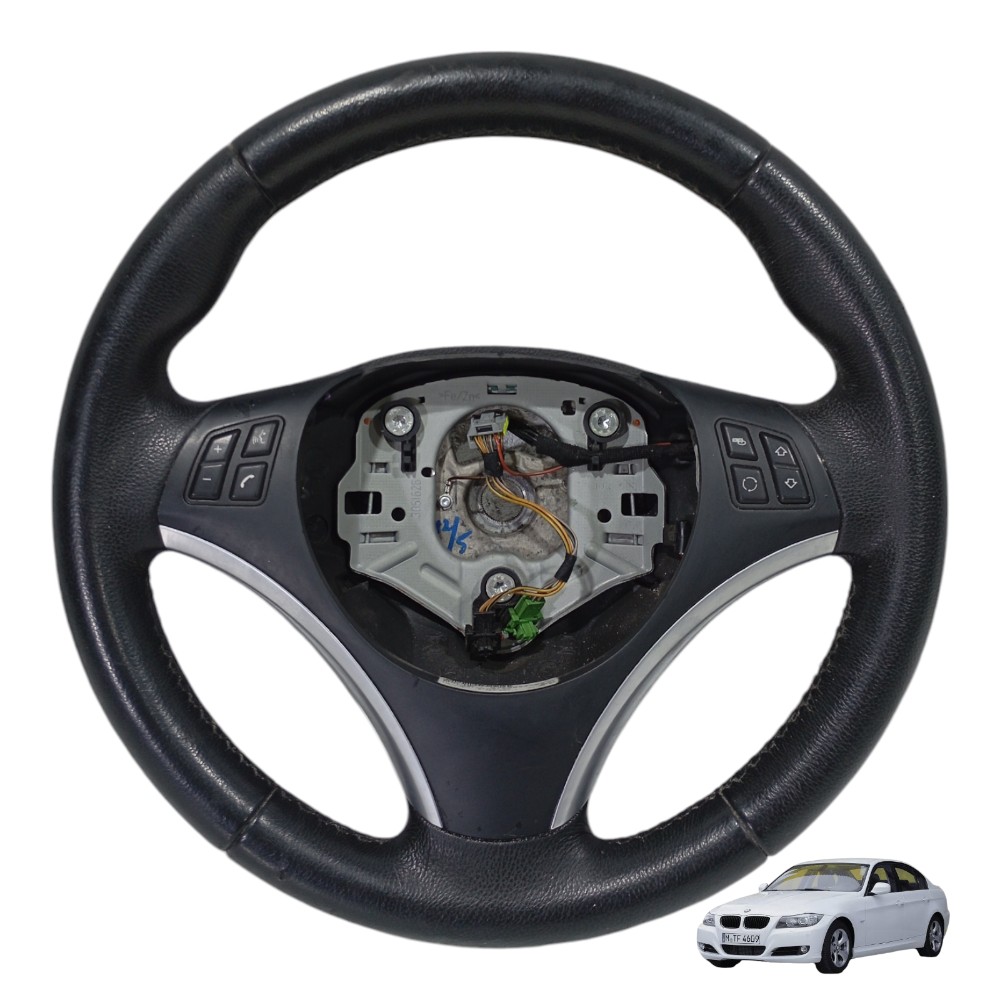 Volante Direção Com Comandos Bmw 320i 2.0 E90 2010 676989402 Preto