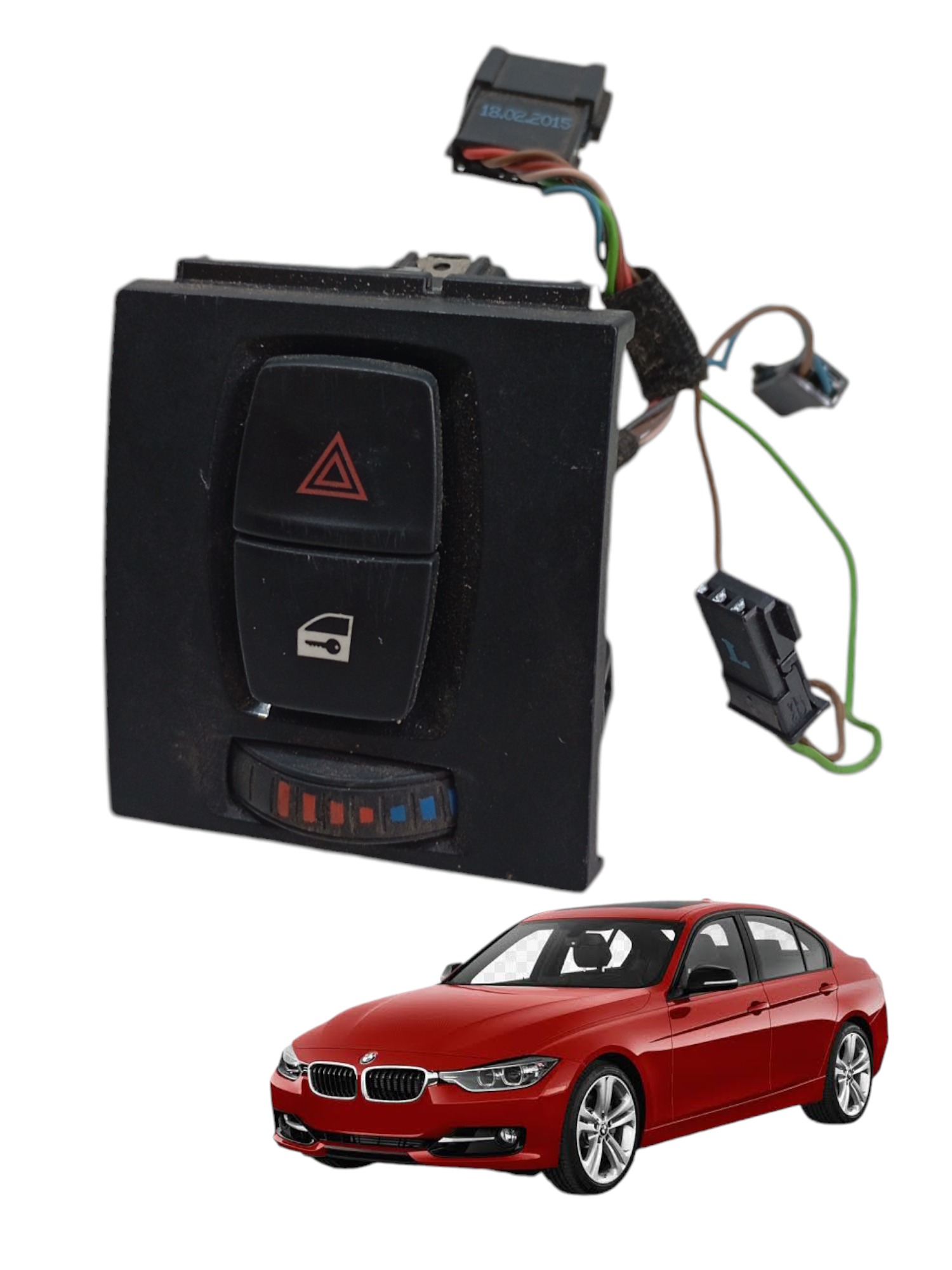 Botão Pisca Alerta E Trava Porta Bmw 320i 2.0 F30 2013 2014 Preto